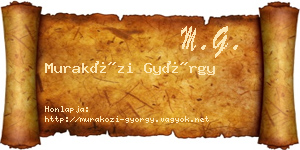 Muraközi György névjegykártya