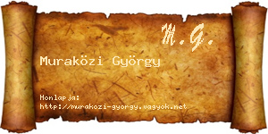 Muraközi György névjegykártya